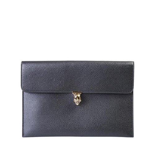 Alexander McQueen/亞歷山大麥昆 男士黑色皮革手拿包 554197 1DD0G 1000