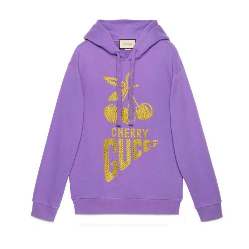  GUCCI古馳 22年秋冬 女士 水晶“Cherry Gucci”印花衛(wèi)衣 615061 XJDZJ 5637