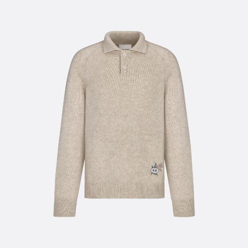  DIOR迪奧 22年秋冬 男士 針織衫 超大版型長(zhǎng)袖 Polo 衫 243M830AT448_C110