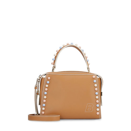 BALLY/巴利 18年春夏 Amoeba系列 單肩包 女性 小方包 復(fù)古 棕色 手提包 AMOEBASMRS_21 (有瑕疵)