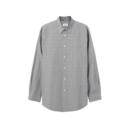 KENZO/高田賢三【22春夏新款】男士棉質(zhì)寬松版長袖襯衫格紋 5CH425 1LJ