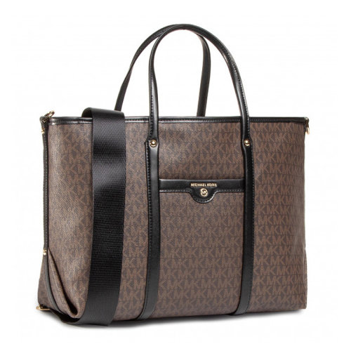 Michael Kors/邁克·科爾斯 MK 女士老花時尚百搭手提包涂層帆布托特包單肩包多色可選