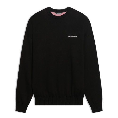 Balenciaga/巴黎世家      Political Campaign Sweater系列 男士黑色混棉針織衛(wèi)衣運(yùn)動(dòng)衫675292T31761000