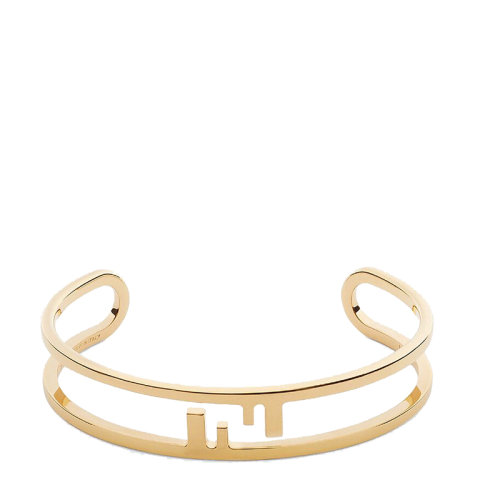 FENDI/芬迪  O’LOCK系列 金色金屬鏤空Fendi O'Lock圖案手鐲8AH326B08F0CFK