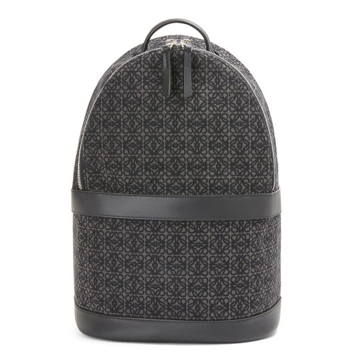 LOEWE/羅意威 ANAGRAM系列 黑色提花小牛皮圓形背包0010651149