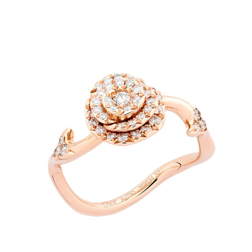 DIOR/迪奧 22春夏新款ROSE COUTURE系列 小號18k金玫瑰金鑲嵌鉆石戒指JRCO95009_0000