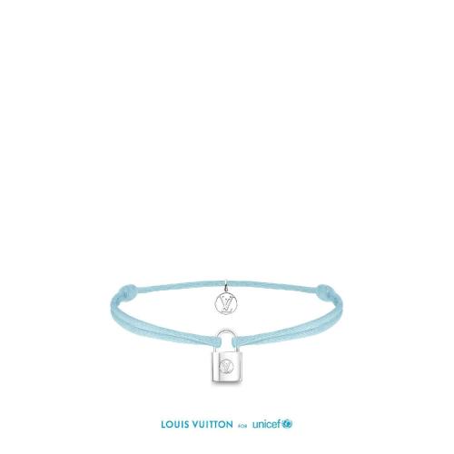  LV路易威登 22年秋冬 女士 手鏈 Silver Lockit X Doudou Louis 手鏈，回收銀與繩帶 Q05171 預(yù)定商品2-8周發(fā)貨