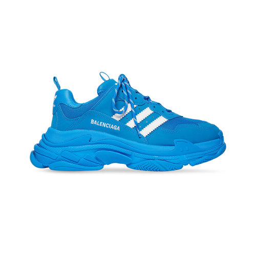 Balenciaga/巴黎世家 22年秋冬新款 ADIDAS聯(lián)名TRIPLE S系列 男士藍色/白色雙層泡沫和網(wǎng)布運動鞋712821W2ZB24090