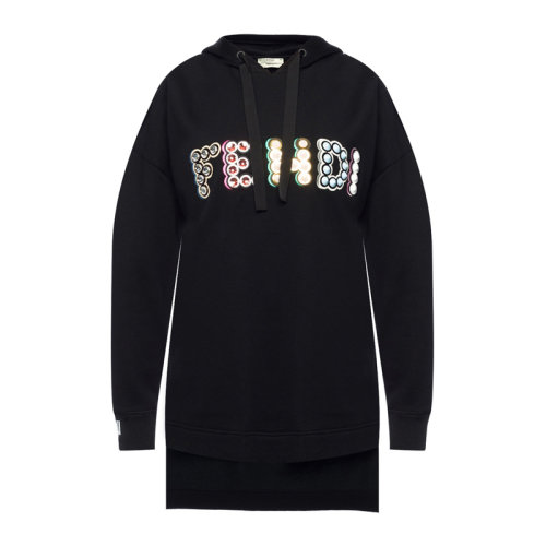 FENDI/芬迪  女裝 服飾 經(jīng)典logo款棉質(zhì)時(shí)尚休閑連帽衛(wèi)衣 女衛(wèi)衣