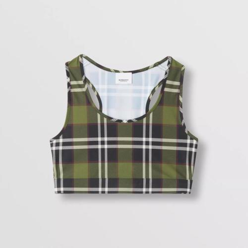  BURBERRY 22年秋冬 女士 格紋彈力尼龍短款上衣 80558461