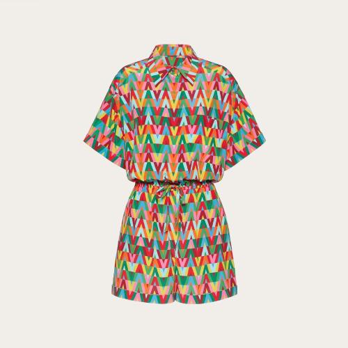  VALENTINO華倫天奴 22年秋冬 女士 連衣裙 COMBINAISON IMPRIMéE EN CREPE DE CHINE XB3VE1S2