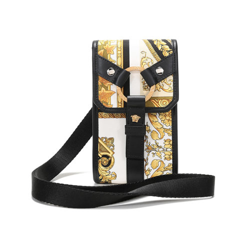 VERSACE/范思哲 年 男士 男包 印花帆布時尚手機包斜挎包單肩包 DP88431 DNYST6-5B02L HJH0012BC