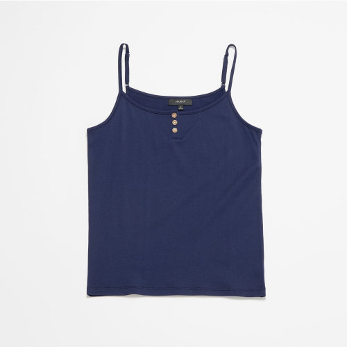 SHOKAY/繡嘉 抗菌環(huán)保棉裝飾扣吊帶女士短袖T恤/吊帶衫