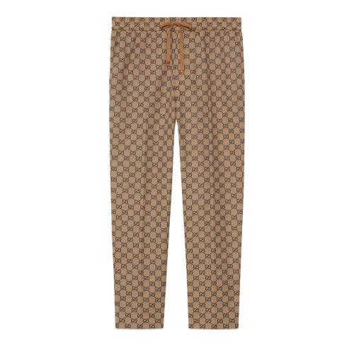  GUCCI古馳 22年秋冬 男士 GG棉質(zhì)帆布長褲 698725 Z8A1M 9078