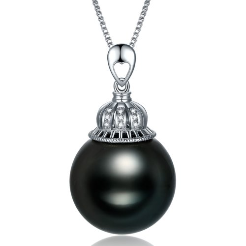 【碩大珠】SANDYRILLA/仙蒂瑞拉精致生活18K金鉆石15-16mm大溪地黑珍珠吊墜