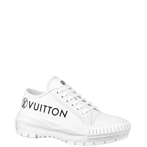 Louis Vuitton/路易威登 22年早春新款 LV SQUAD系列 女士白色帆布拼小牛皮運(yùn)動(dòng)鞋帆布鞋1A941X