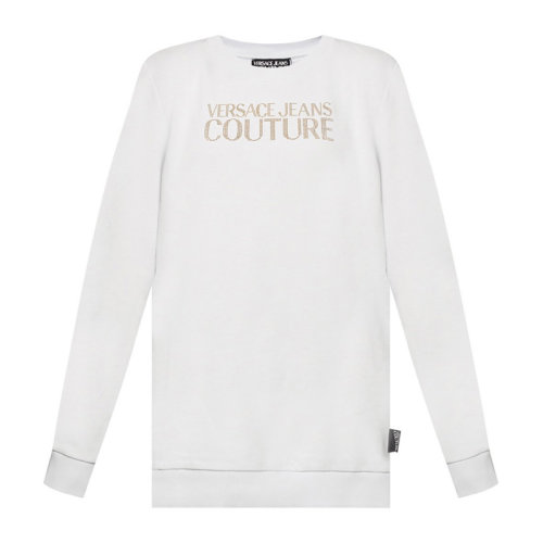 VERSACE JEANS/范思哲牛仔 女士純色棉質(zhì)經(jīng)典字母徽標(biāo)水鉆裝飾圓領(lǐng)長袖上衣衛(wèi)衣運(yùn)動(dòng)衫套頭衫 B6HUA786-36604 多色可選