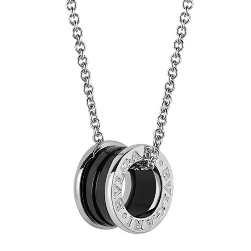 BVLGARI/寶格麗 SAVE THE CHILDRENS慈善款系列男女同款中性銀色銀配陶瓷時尚項鏈吊墜鎖骨鏈 349634