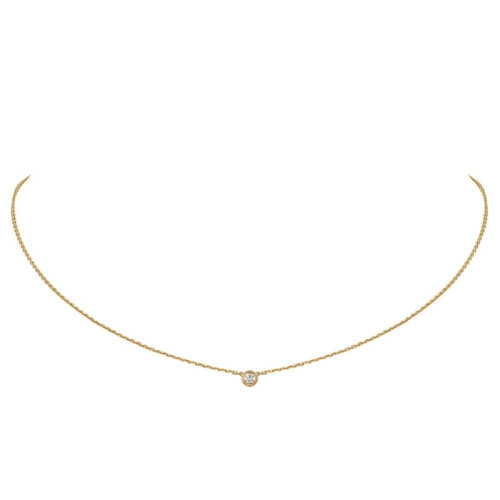 CARTIER/卡地亞 DIAMANTS LéGERS超小號18K金黃金鉆石項鏈?B7224517