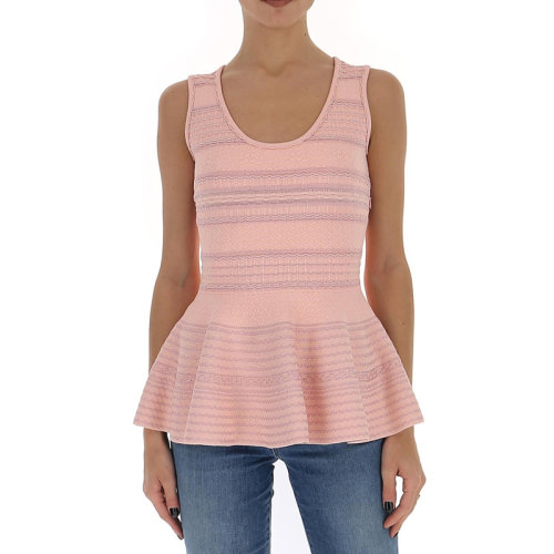 Alexander McQueen 亞歷山大·麥昆  女裝 服裝 粉色無袖蓬松下擺 女士短袖T恤