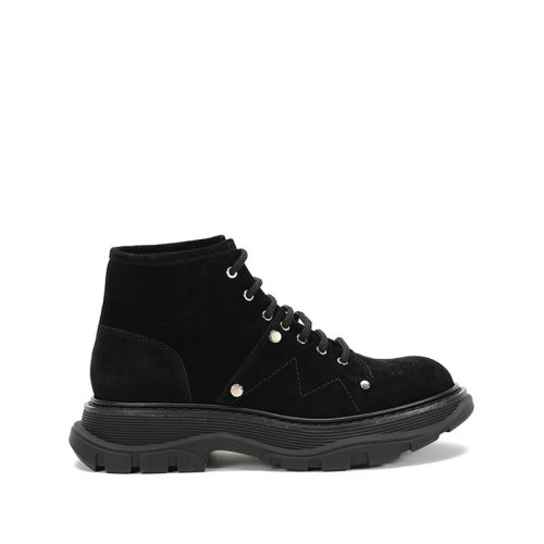 Alexander McQueen/亞歷山大麥昆 2021款 女士絨面革系帶靴子短靴 595469 WHZ28