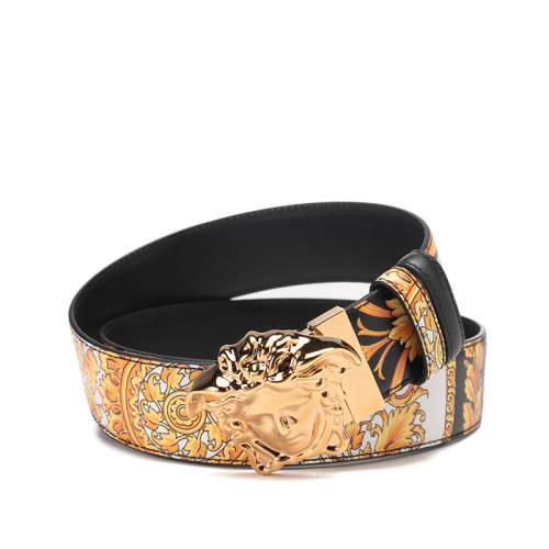 VERSACE/范思哲【22年新款】男士皮革L(fēng)A MEDUSA板扣式雙面皮帶腰帶4cm DCU6705 DVTSA8