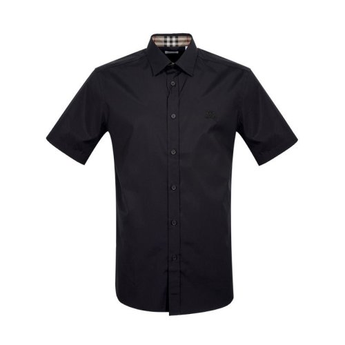  BURBERRY/博柏利 男士黑色棉質(zhì)短袖襯衫 8025764 PLFSX