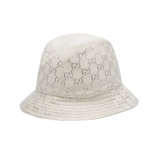 GUCCI/古馳  新款女士白色GG蕾絲漁夫帽