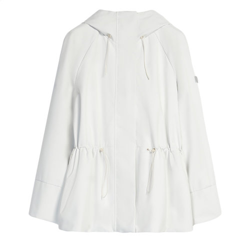 MaxMara/麥絲瑪拉 22年早春新款 SAPORE系列 女士沙白色滌綸多層技術(shù)面料短款防水風(fēng)衣夾克3021012606002