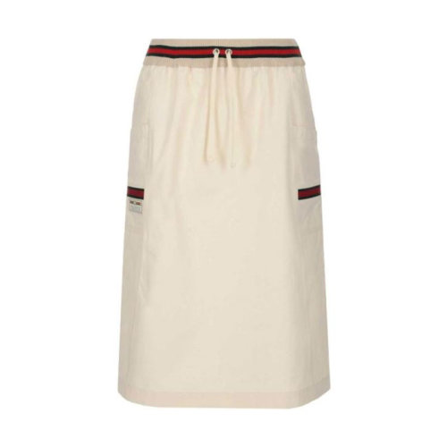 GUCCI/古馳  古琦女士 品牌標簽經典紅綠條時尚百搭半身裙 605594 XJCBV 9381