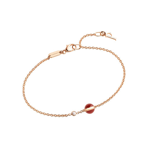 PIAGET/伯爵經(jīng)典款POSSESSION時(shí)來(lái)運(yùn)轉(zhuǎn)系列 18K金玫瑰金紅玉髓鑲鉆手鏈 G36PB200