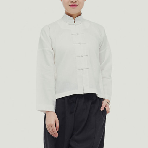 JLMT/凈蓮滿堂  民國(guó)對(duì)襟小衫  薄亞麻 女唐裝及漢服