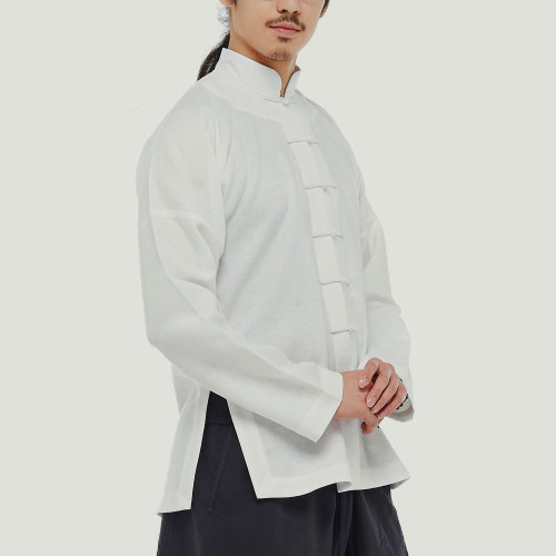 JLMT/凈蓮滿堂  民國(guó)對(duì)襟小衫  薄亞麻 男唐裝