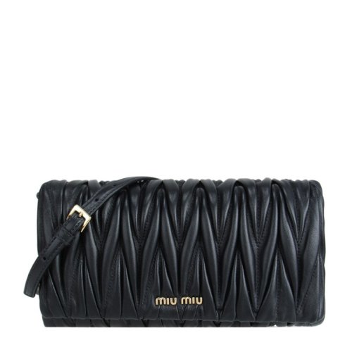  Miu Miu/繆繆 女士黑色皮革斜挎包 5BH080 N88 F0002 PLSX