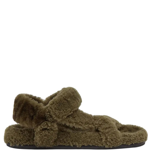 FENDI/芬迪      女士綠色羊皮毛涼鞋8X8229AGETF1FHO