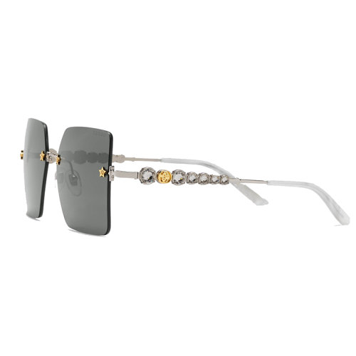 GUCCI/古馳 女士灰色方形金屬太陽鏡  ?610402I33308117