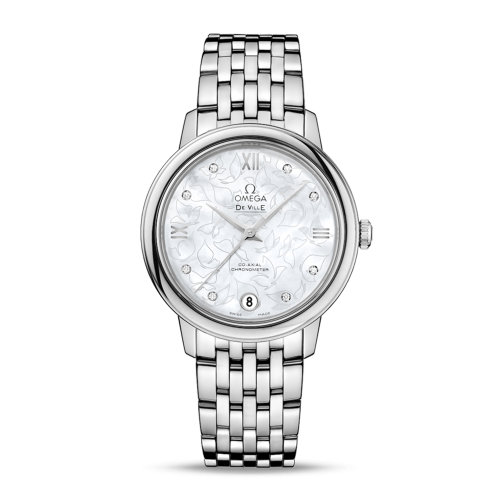 OMEGA/歐米茄 碟飛系列 典雅 蝶舞 同軸腕表 精鋼 鉆石刻度 自動(dòng)機(jī)械 女士腕表 424.10.33.20.55.001