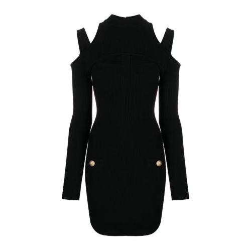 BALMAIN/巴爾曼  網(wǎng)紅女士羅文針織連衣裙VF0R8100K211 0PA