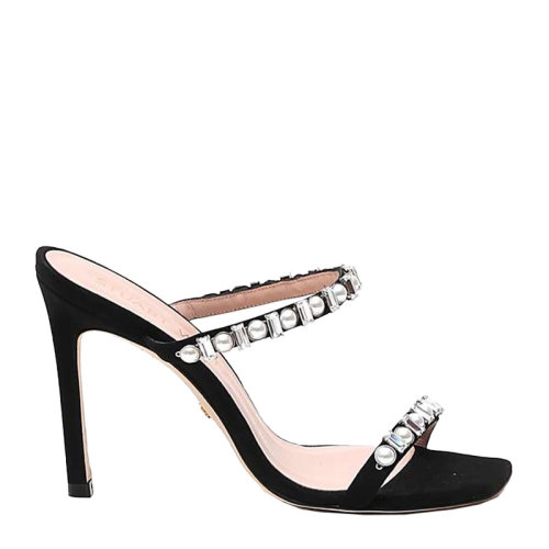 Stuart Weitzman/斯圖爾特韋茨曼 女士 鞋靴  黑色細跟鉚釘裝飾高跟涼鞋 女士高跟涼鞋