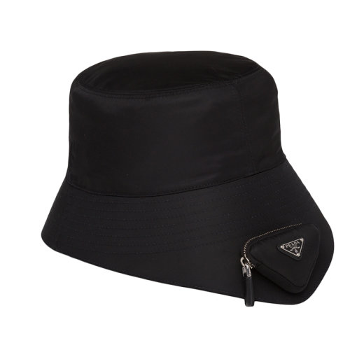 PRADA/普拉達(dá) 22年早春新款 男士黑色再生尼龍漁夫帽配迷你小袋2HC282_2DMI_F0002