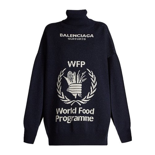  Balenciaga/巴黎世家 女士海軍藍(lán)羊毛針織衫/毛衣 542688 T1507 4177 PLFSX