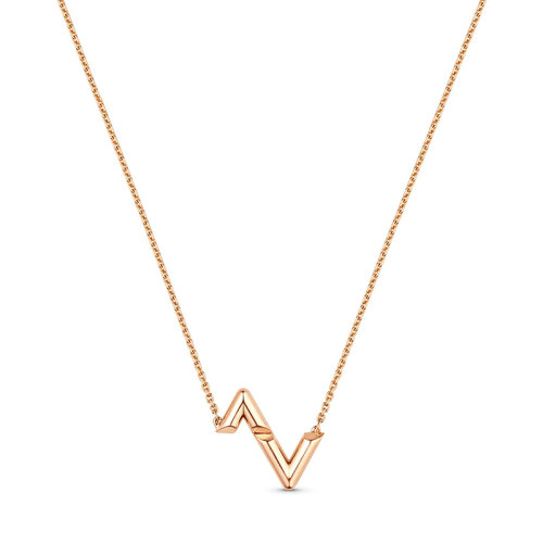 Louis Vuitton/路易威登 22春夏新款Volt系列 18K金玫瑰金徽標(biāo)字母組合造型項(xiàng)鏈Q(jìng)93809
