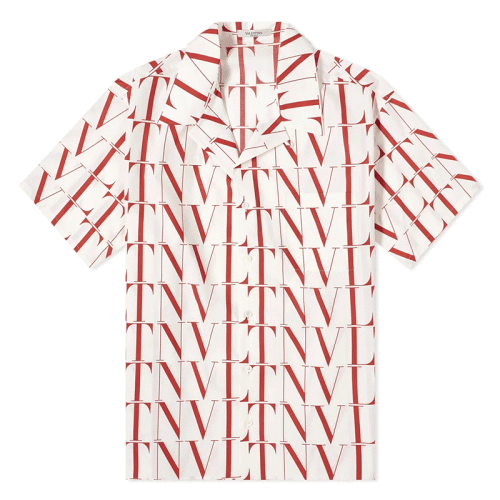  Valentino/華倫天奴 男士紅色徽標(biāo)印花襯衫 WV3AAA906G5J03