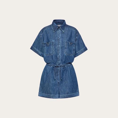  VALENTINO華倫天奴 22年秋冬 女士 連衣裙 COMBINAISON EN CHAMBRAY DENIM XB3DH00D433558