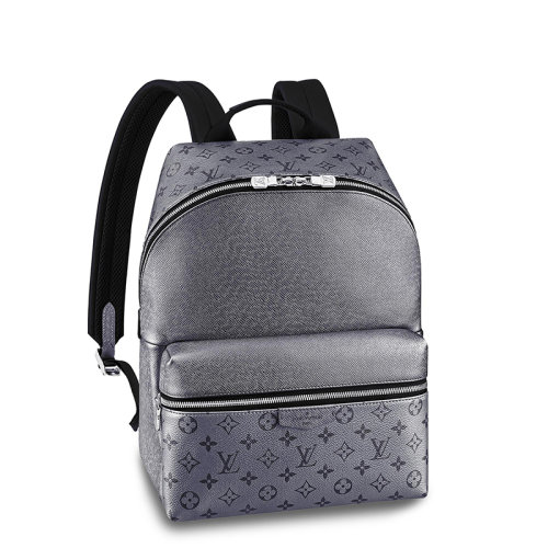 Louis Vuitton/路易威登 22春夏新款DISCOVERY系列 男士小號灰色老花帆布配皮銀扣雙肩背包M30835