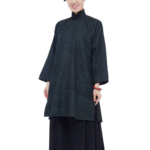 JLMT/凈蓮滿堂  民國大襟中長衫 柞蠶絲 女唐裝及漢服