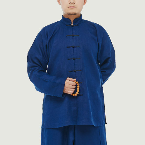 JLMT/凈蓮滿堂  民國(guó)對(duì)襟小衫 厚亞麻 男唐裝