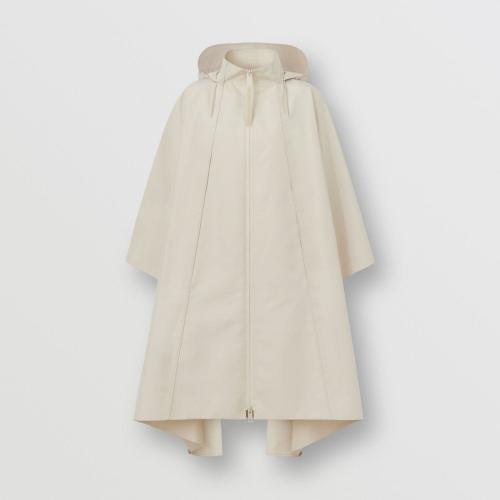  BURBERRY 22年秋冬 女士 徽標(biāo)裝飾量裁連帽斗篷 80525771