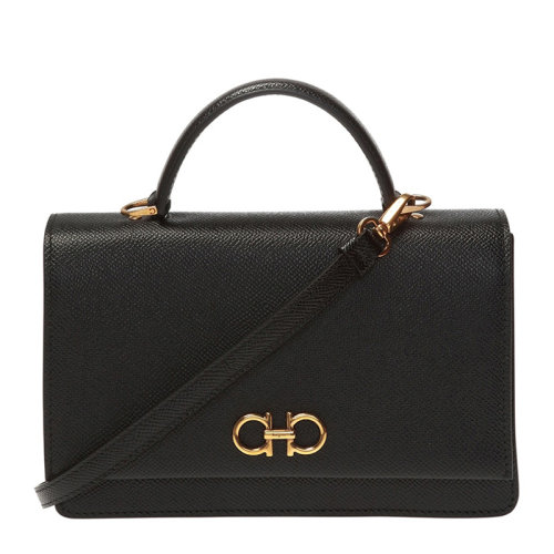 Salvatore Ferragamo/菲拉格慕 女士黑色迷你錘紋牛皮單肩包斜挎包女包22D866-726522