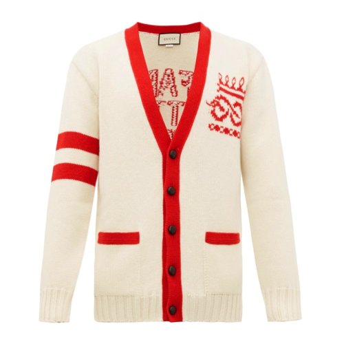  GUCCI/古馳 男士米白色羊毛針織衫/毛衣 577705 XKAVG 9133 PLFSX